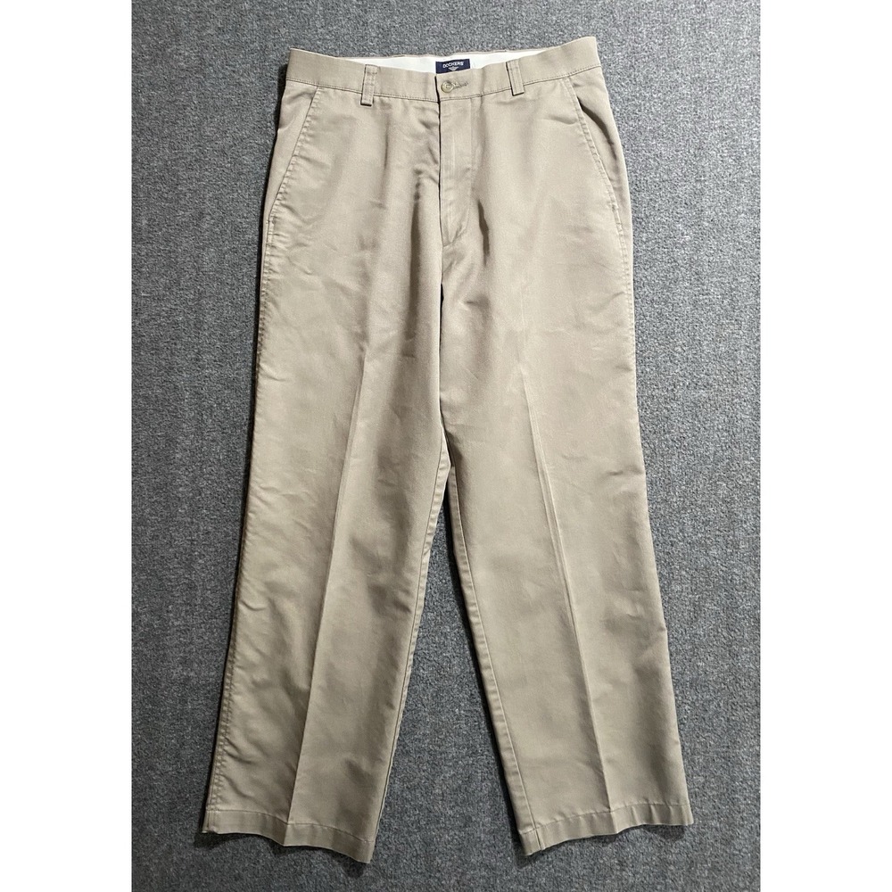 Dockers Men's Pants Tan Individual Fit Waistband Pleated Trouser Size 32x30
